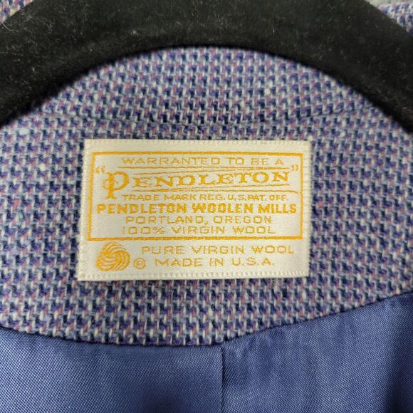 PENDLETON Purple Virgin Wool Single Breasted Lined Blazer USA ~SIZE SMALL - Picture 13 of 14